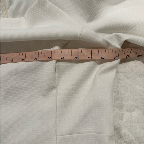 Shoshanna White Sheath Midi Dress Crew Neck fitted lined - Picture 5 of 9